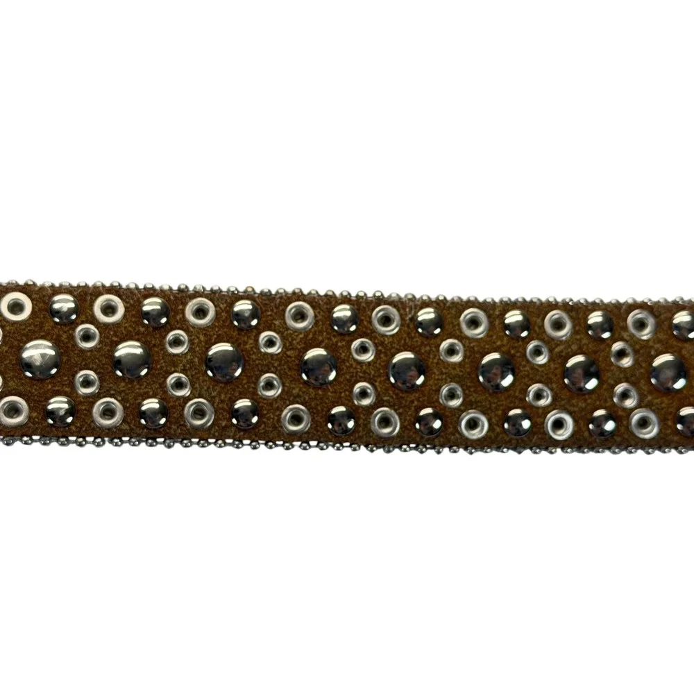 W.B.‎ Atlas Belt Womens 32 Black Leather Rhinestone Studded Western Cowgirl Y2K